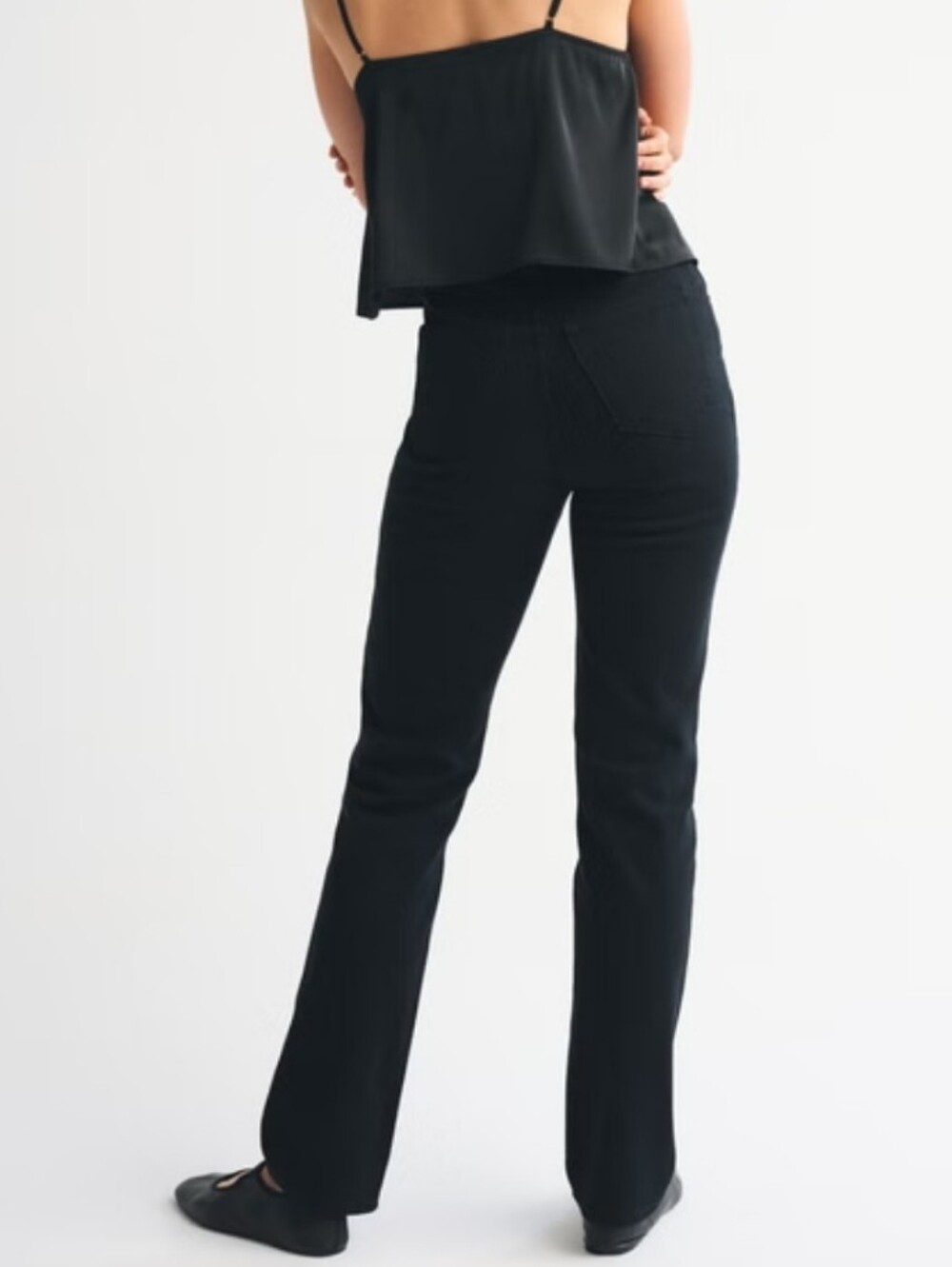 NWT Abercrombie & Fitch Ultra High Rise '90s Straight Jeans Sz 27 4L Black - Picture 3 of 14